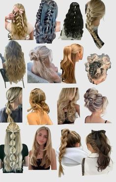 Curled And Braided Hairstyles, Hoco Long Hairstyles, Bubble Braided Hairstyles, Hair Styles For Blondes, Easy Braided Hairstyles For Long Hair, Cute Hoco Hairstyles, Hairstyle Inspo Aesthetic, Hairstyles For Hoco, 70 Hair Styles