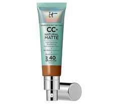 Calling all combination and oily skin types: CC+ Cream Natural Matte Foundation with SPF 40 from IT Cosmetics delivers hydrating full coverage, 16-hour shine control, and sun protection without the white cast -- all in one sweat-proof formula! Other matte foundations can leave your skin looking flat: With its healthy-looking finish, CC+ Cream Natural Matte does the opposite of that!  This matte foundation feels weightless on skin and immediately blurs the look of pores as it works to flawlessly Foundation With Spf, Perfect Complexion, Full Coverage Foundation, Skin Imperfection, It Cosmetics, Matte Foundation, Cc Cream, Sweat Proof, Skin Cream