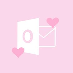 an email envelope with two hearts on it and the word love is in the mail box