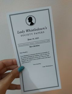 lady's whistledown's society papers