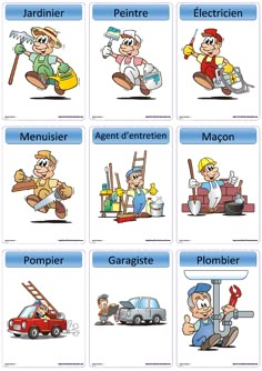 different types of cartoon characters are shown in this graphic style, with the words and pictures below