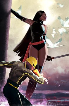 Psylocke and Iron Fist by Jeff Dekal Jeff Dekal, Miss Hulk, Geek Art