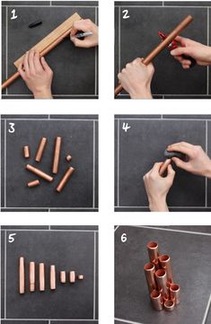 how to make a pencil holder out of toilet paper rolls and wooden dowels with instructions