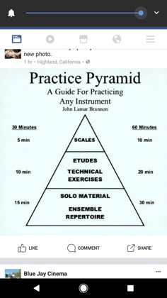 the practice pyramid is displayed on an iphone