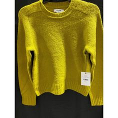 Nwt Re/Done Chartreuse 60s Shruken Sweater Small Size Small New With Tags Color Yellow Yellow Stretch Crew Neck Sweater, Yellow Crew Neck Cotton Sweater, Chartreuse Sweater, Retro Yellow Long Sleeve Sweater, Yellow Crew Neck Cardigan, Yellow Color, Scoop Neck, Sweaters For Women, Tags