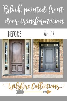 the before and after photos of black painted front doors