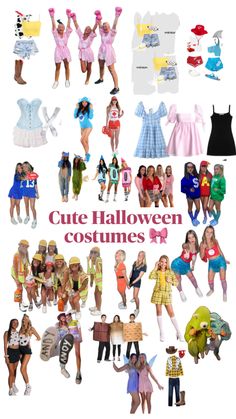 a collage of different costumes for girls with the words cute halloween costumes on them