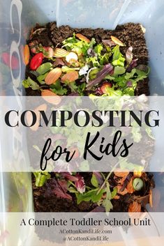 composting for kids with text overlay that reads composting for kids