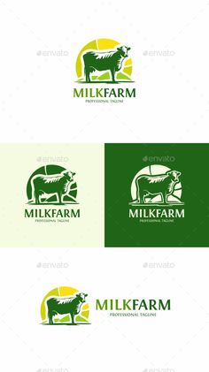 milk farm logo - animals logo templates