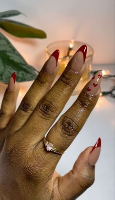 I've been deep-diving into Pinterest for hours, handpicking the 40 most stunning Cherry Wine Nails that are my current obsession. #valentinesdaynail Cherry Wine Nails, Acrylic Nails Red, Outfits Latina, Latina Nails, Nails Collection, Statement Nail, Beauty App, Weak Nails