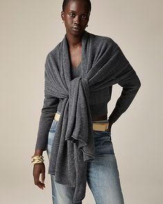 J.Crew: Cashmere Wrap For Women J Crew Cashmere Wrap, Poncho For Women, Suit Guide, Hair Wrap Scarf, Classic Style Outfits, Cashmere Accessories, Cashmere Wrap, Men's Suits, Cashmere Wool