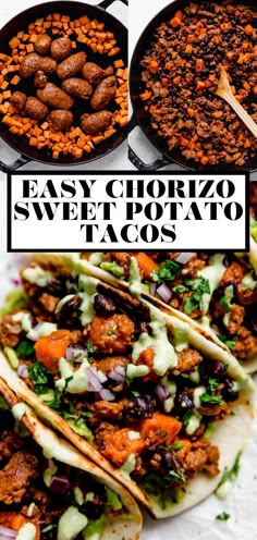 easy chorizo sweet potato tacos