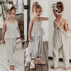 Toddler Jumpsuit, Romper Long Pants, Mode Kimono, Backless Romper, Fashion Baby Girl Outfits, Girl Sleeves, Jumpsuit For Kids, Toddler Romper