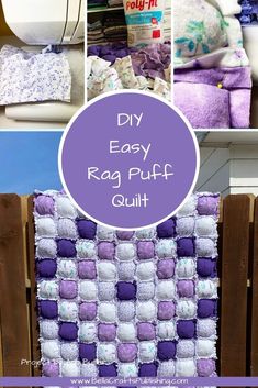 the instructions for how to make easy rag puff quilts