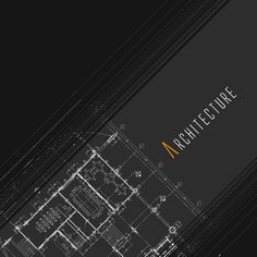 a black and white architectural background with the words architecture in orange on top of it