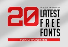 the 20 latest free font and numbers for graphic designers are available in multiple colors, sizes, and styles