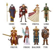 an image of different types of medieval characters