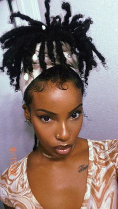 Loc Scarf Styles, Loc Process, Scarf Bun, Hippie Hairstyles, Short Loc Styles, Short Locs, Loc Hairstyles