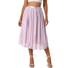 This pleated skirt with accordion style and elastic waist details shows off your femininity. Suits for daily and party wear in spring summer and fall. Pair with a t-shirt and high heels to complete the overall wearing style. Pair it with a t-shirt and high heels to complete the overall wearing style. Suits for daily and party wear in spring summer and fall. Spring Full Maxi Skirt With Elastic Waistband, Feminine Pleated Waist Bottoms For Summer, Feminine Bottoms With Pleated Waist For Summer, Feminine Summer Bottoms With Pleated Waist, Party Flared Pleated Skirt With Elastic Waistband, Summer Feminine Bottoms With Pleated Waist, Pleated Waist Flared Summer Skirt, Spring Midi Pleated Skirt With Elastic Waistband, Pleated Flared Skirt For Summer