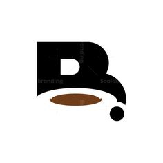 the letter b is made up of black and white letters, with brown circles around it