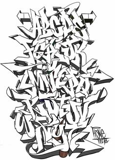 an image of graffiti written in black and white