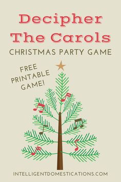 a christmas party game with the words, decipher the carols