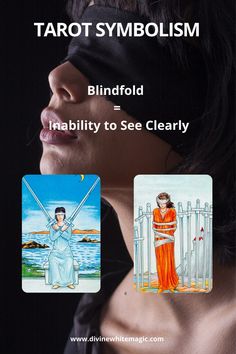 This image shares the meanings of a Blindfold when it appears in a Tarot Card image