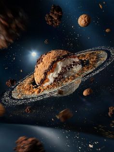 an artist's rendering of what the ice cream sundae might look like in space