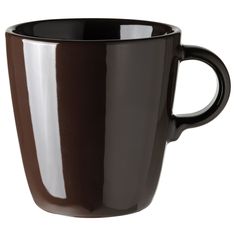 a black and brown coffee cup on a white background