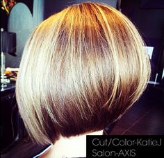 Chic Office Hairstyles for Short Hair /Via (JUNE 11, 2015 - I LIKE THE WAY THE BACK OF THIS BOB IS CUT AND TAPERED**) Back Of Bob, Short Inverted Bob Haircuts, Latest Bob Hairstyles, Inverted Bob Haircuts, Office Hairstyles, Popular Haircuts, Short Bob Haircuts, Short Blonde