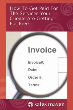 a magnifying glass with the words invoice on it and an image of a