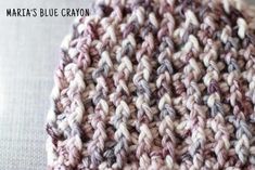 a crocheted dishcloth is shown with the words marfa's blue crayo