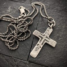 This is a Johnny LTD original piece. We made a mold of this original medieval cross and produced it in sterling silver. This necklace provides a unique piece for yourself or a loved one. The necklace is available in 20 or 24 inches in length and looks great in an open collared shirt or over a t-shirt. Pendant Material: Sterling Silver Necklace Material: Sterling Silver Necklace Clasp: Lobster Clasp Necklace Length: 20-24 inches Pendant Dimensions: 19 x 30.4mm (.74 x 1.2in) General Care: We selec Medieval Cross, Christopher Meloni, Mens Cross Necklace, Old Rugged Cross, Silver Cross Necklace, Sterling Silver Cross Necklace, Sterling Silver Cross Pendant, Mens Crosses, Silver Cross Pendant