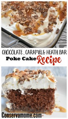 chocolate caramel health bar poke cake recipe