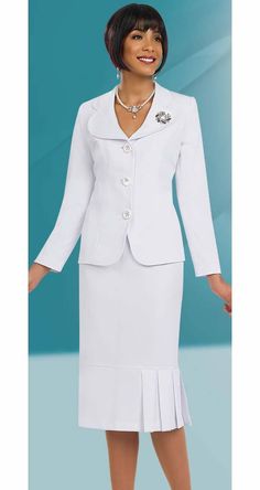 Usher Suits, Choir Dresses, Outfit For Church, Skirt Suits, Church Suits, Suit For Women, White Suit, Church Dresses, White Skirt