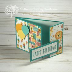 a birthday card with a lion and balloon on it