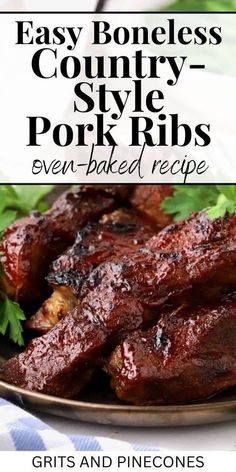 the cover of easy bones country style pork ribs