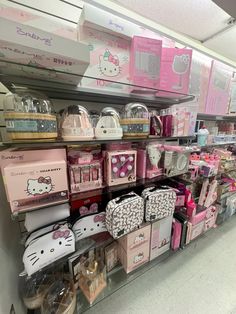 hello kitty products are on display in a store