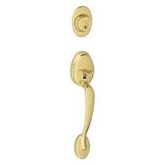 an image of a golden door handle on a white background with clipping for text