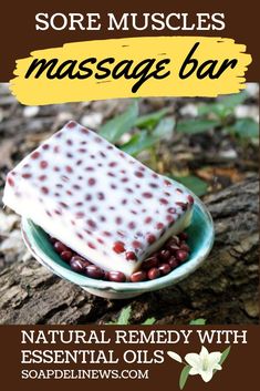 Natural sore muscle remedy. Essential oil massage bar recipe inspired by Lush. DIY massage bars with essential oils & adzuki beans to massage and warm skin to soothe away sore muscle pain for natural holistic sore muscle relief. Made with a few simple natural ingredients, this DIY Lush massage bar recipe is the perfect dupe to make at home. Made using a combination of cinnamon and peppermint essential oils, this recipe helps to ease and soothe sore muscles. #soremusclerelief #essentialoils Cooking With Turmeric, Sore Muscle Relief, Sore Muscle, Massage Bar, Adzuki Beans, Essential Oils For Massage, Massage Bars, Natural Healing Remedies, Diy Remedies