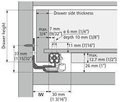 the drawing shows how to measure and draw an object with measurements for each part of the frame