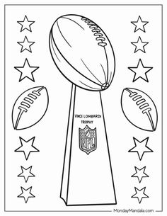 a football trophy with stars around it