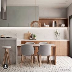 the kitchen is clean and ready to be used as a dining room or living area