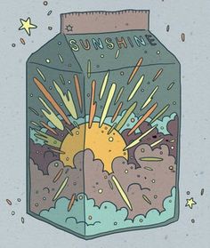 an illustration of a sun in a jar