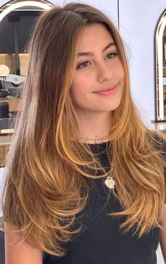 50+ Versatile Layered Haircuts : Sleek Layers with Blonde Highlights Hair Ideas Long Layers, Haircut Inspiration Long Layers, Long Layers Straight Hair Face Framing, Long Face Frame Haircut, Haircut Inspo For Long Hair, Long Later With Face Framing Hair, Haïr Cut With Layers, Hair Cut Inspo Teen Girl Long, Cute Hair Cuts For Back To School