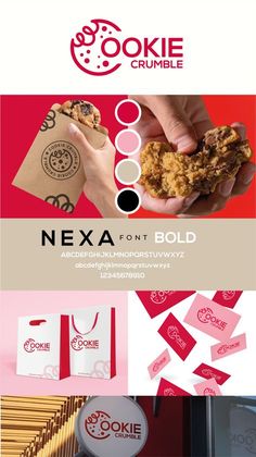 the logo and packaging design for some type of food product, including donuts or cookies