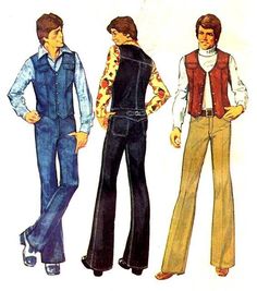 Tumblr. Pure effervescent enrichment. Old internet energy. Home of the Reblogs. All the art you never knew you needed. All the fandoms you could wish for. Enough memes to knock out a moderately-sized mammal. Add to it or simply scroll through and soak it up. Early 70s Fashion, 70s Men Fashion, Vest Sewing, Fitted Vest, Vest Sewing Pattern, Buckle Pants