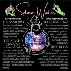 Witchcraft Water, Storm Witch, Candle Magic Spells, Storm Water, Water Witch, Elemental Magic, Healing Magic