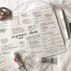 the contents of a recipe laid out on a sheet of paper with markers and pens