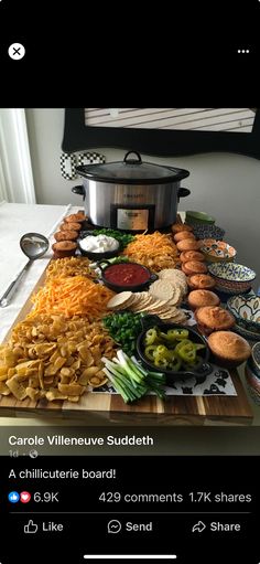 a table full of different types of food